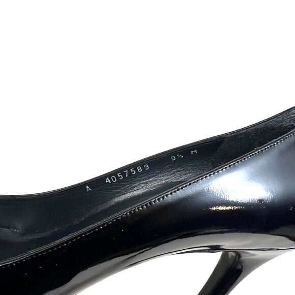 Stewart Weitzman Womens Pump Stilettos Black Patent‎ Leather Size 9.5M - Picture 6 of 8